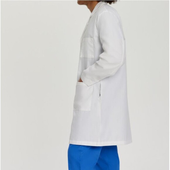 Landau Unisex 3-Pocket Full-Length 4 button White Coat - Adult Medium - Picture 3 of 7